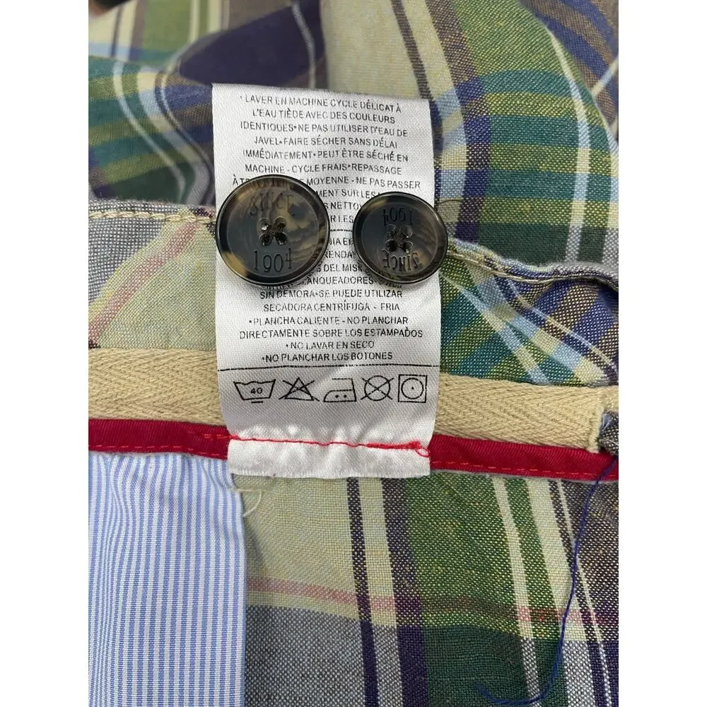 Canterbury of New Zealand Linen Blend Plaid Shorts Men’s Size 42